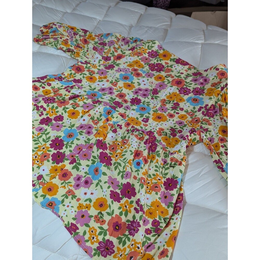 Haptics Floral Babydoll Top - Boho Cottagecore with Elastic Cuffs